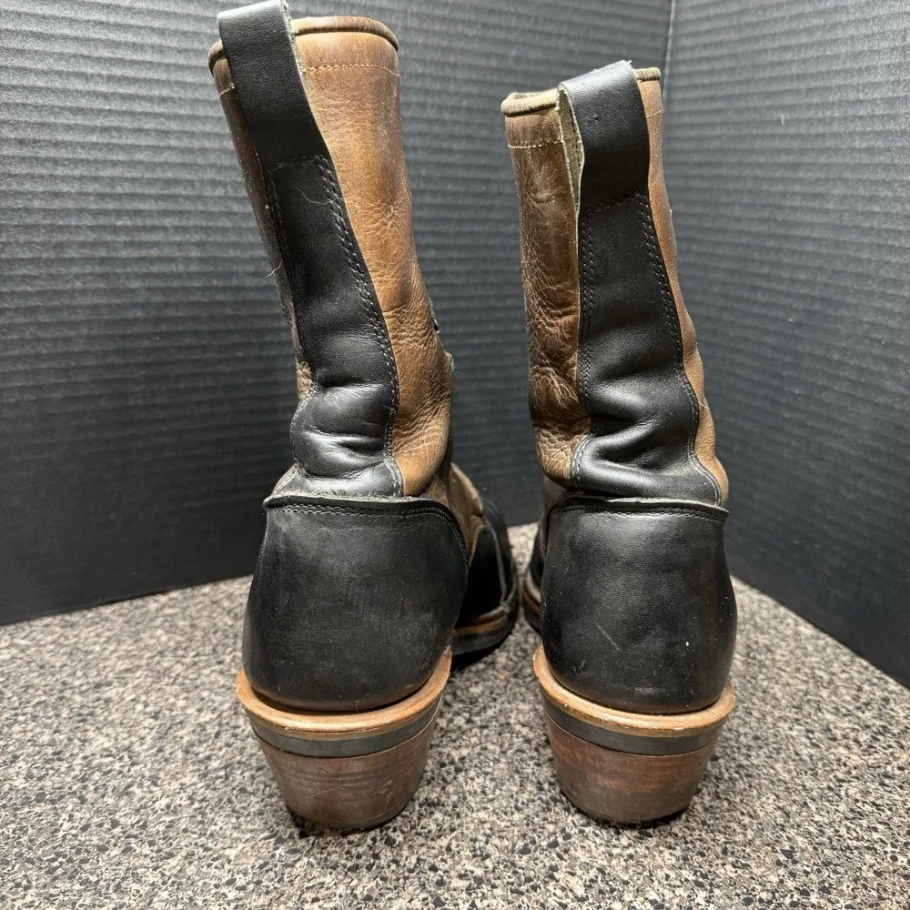 Chippewa Steel Toe Logger Packer Boots USA‎ Vibram Lace Up Leather 10/10.5D READ